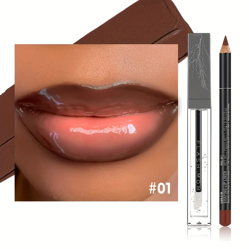 Long-Lasting Lip Liner & Lip Oil Set – Create Stunning, Versatile Lip Looks with All-in-One Lip Makeup Duo