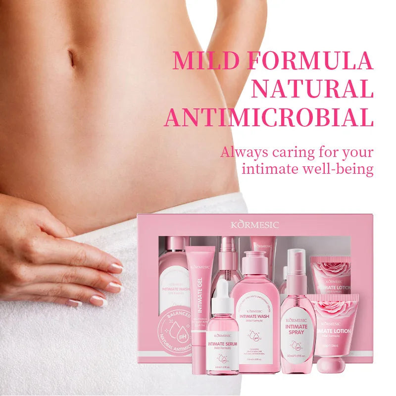 5pcs/set KORMESIC Women's Intimate Care Daily Skin Routine Set Beautifying Wash Bath Brightening Delicate Smooth Kit