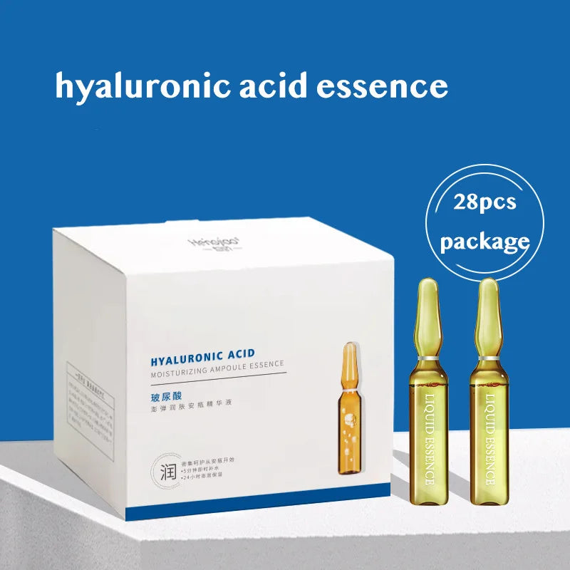 28 Bottles Skincare Revitalizer Hyaluronic Acid Ampoule Essence Moisturizer Face Toner Pores Shrinking Whitening Facial Serum