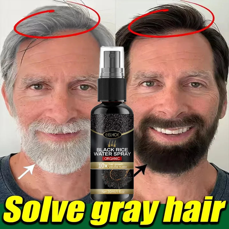 Gray White Hair Treatment Serum Cover White Hair To Black Natural Color Repair Spray Anti Loss Hair Restore Healthy Hair Care