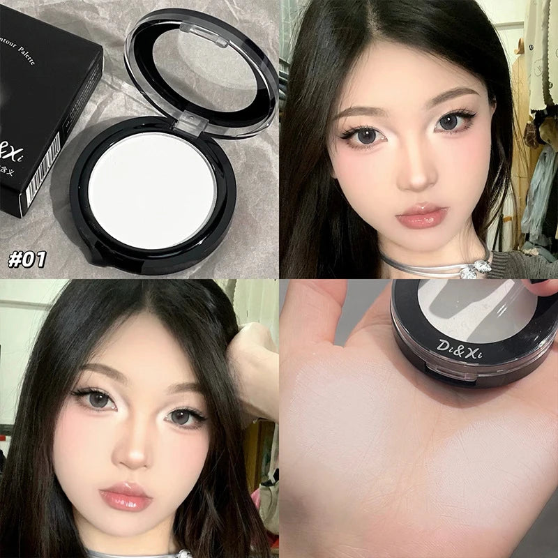 3D Nose Shadow Matte Cement Gray White Face Contouring Press Powder Natural Brightening Highlighter Face Bronzer Contour Makeup