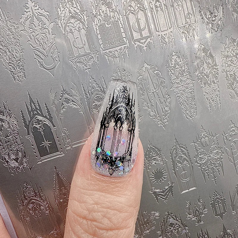 Nail Art Stamping Plates Carved Window Pattern Image Plates Vintage Elegant Design Manicure Stamp Templates