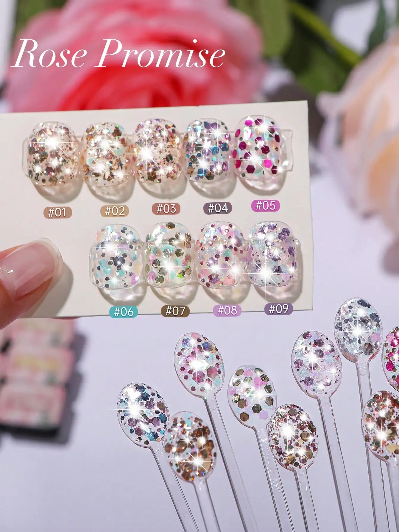 MORDDA 9pcs Glitter Solid Adhesive Gel Nail Polish Gradient Semi Permanent Soak Off UV LED Nail Art Gel Varnishes For Nails Salo