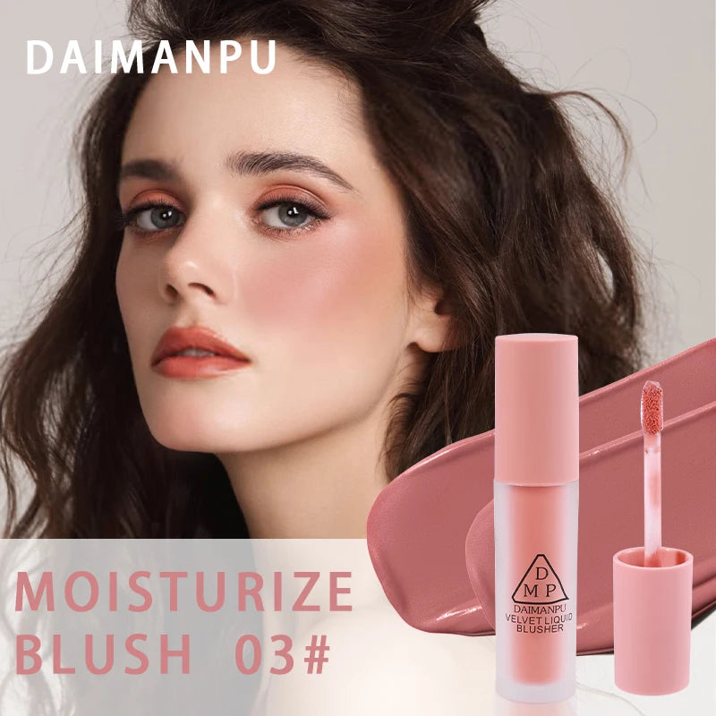 Pink Liquid Powder Blusher Creates Healthy Ruddy Complexion  Waterproof Moisturizing  Hard To Take Off Makeup Facial Cosmetics