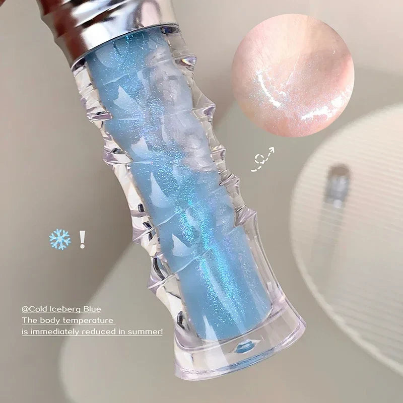 Fashion Shell Lip Gloss Long-lasting Hydrating Jelly Lip Oil Waterproof Non-fading Mirror Shimmer Blue Almond Lip Gloss Cosmetic