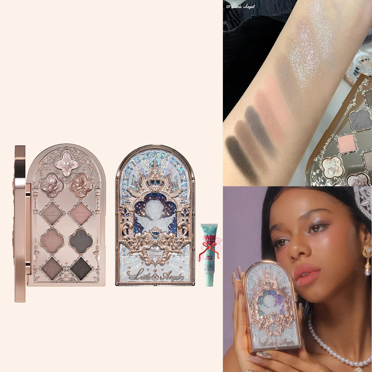 Flower Knows Chocolate Wonder-Shop 8-Color Eyeshadow Palette Matte Shimmer Waterproof Highly Pigmented Long Lasting Makeup