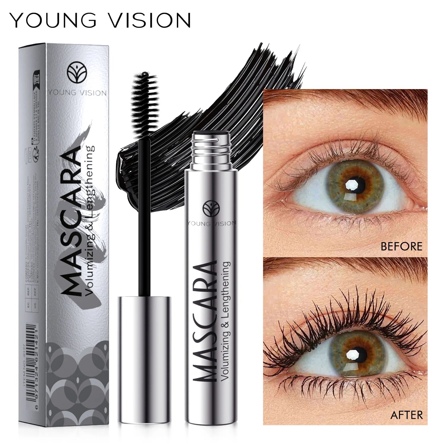 4D Brilliant Starry Sky Black  Mascara Slim, Thick, Curled, Waterproof, Long lasting, Non Staying Mascara