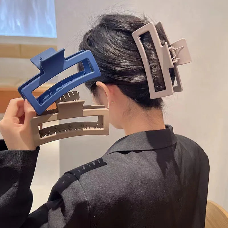 13CM Oversized Solid Color Square Frosted Shark Clip for Thick Hair Women Girls - Hot Sale Fashion Hair Accessories