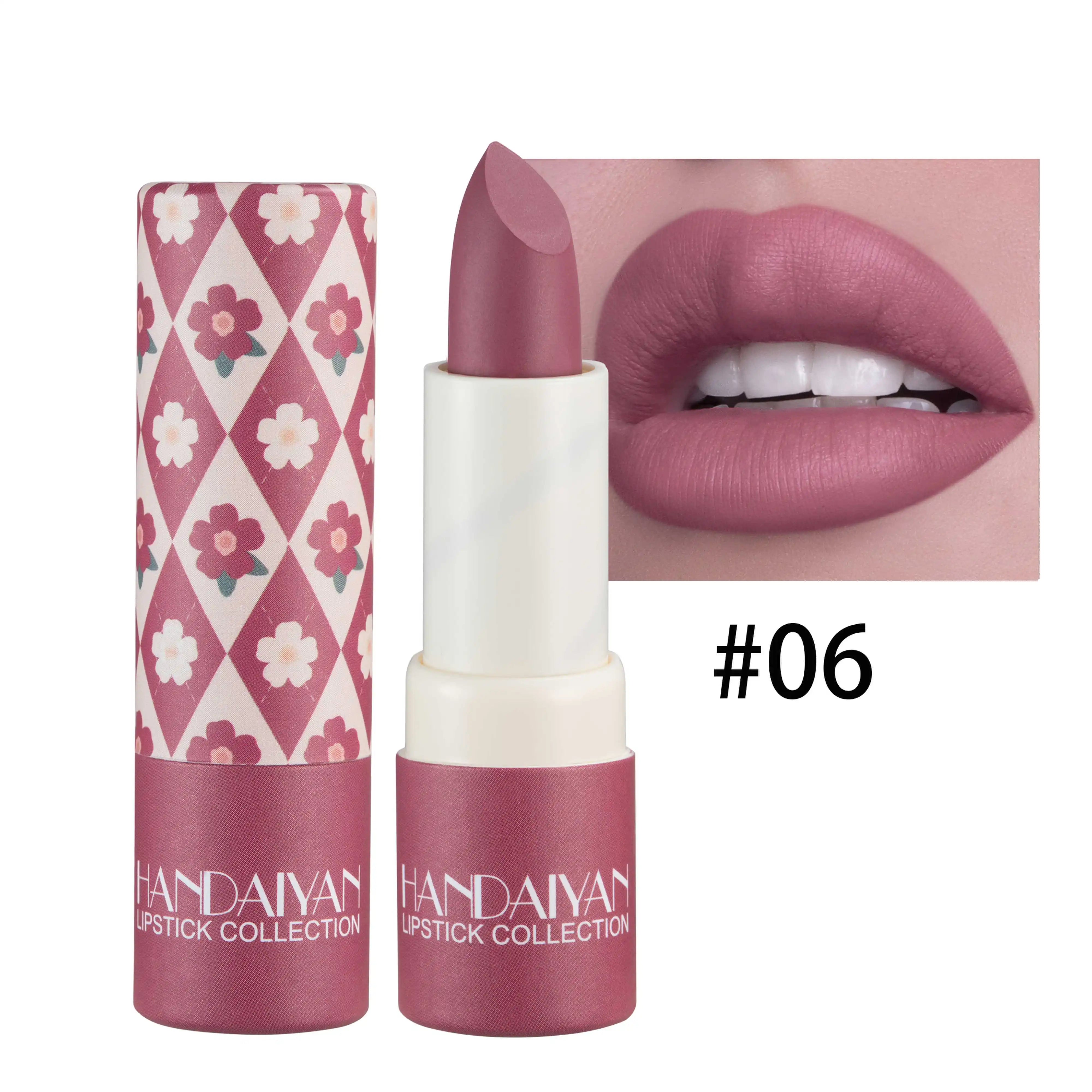 HANDAIYAN velvet texture and is not easy to fade. Naked color lipstick, matte paper tube lipstick