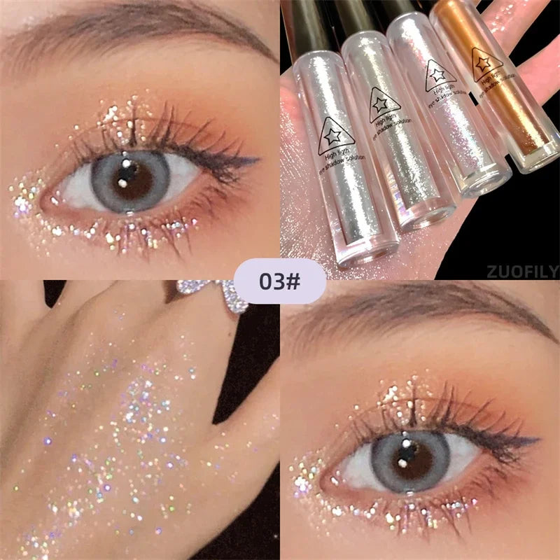 Diamond Liquid Highlight Face Glittering High Gloss Pearlescent Brighten Eye Shadow Korean Water Light Face Boost Luster Makeup