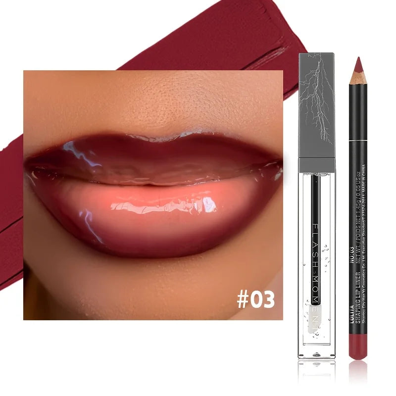 Long-Lasting Lip Liner & Lip Oil Set – Create Stunning, Versatile Lip Looks with All-in-One Lip Makeup Duo