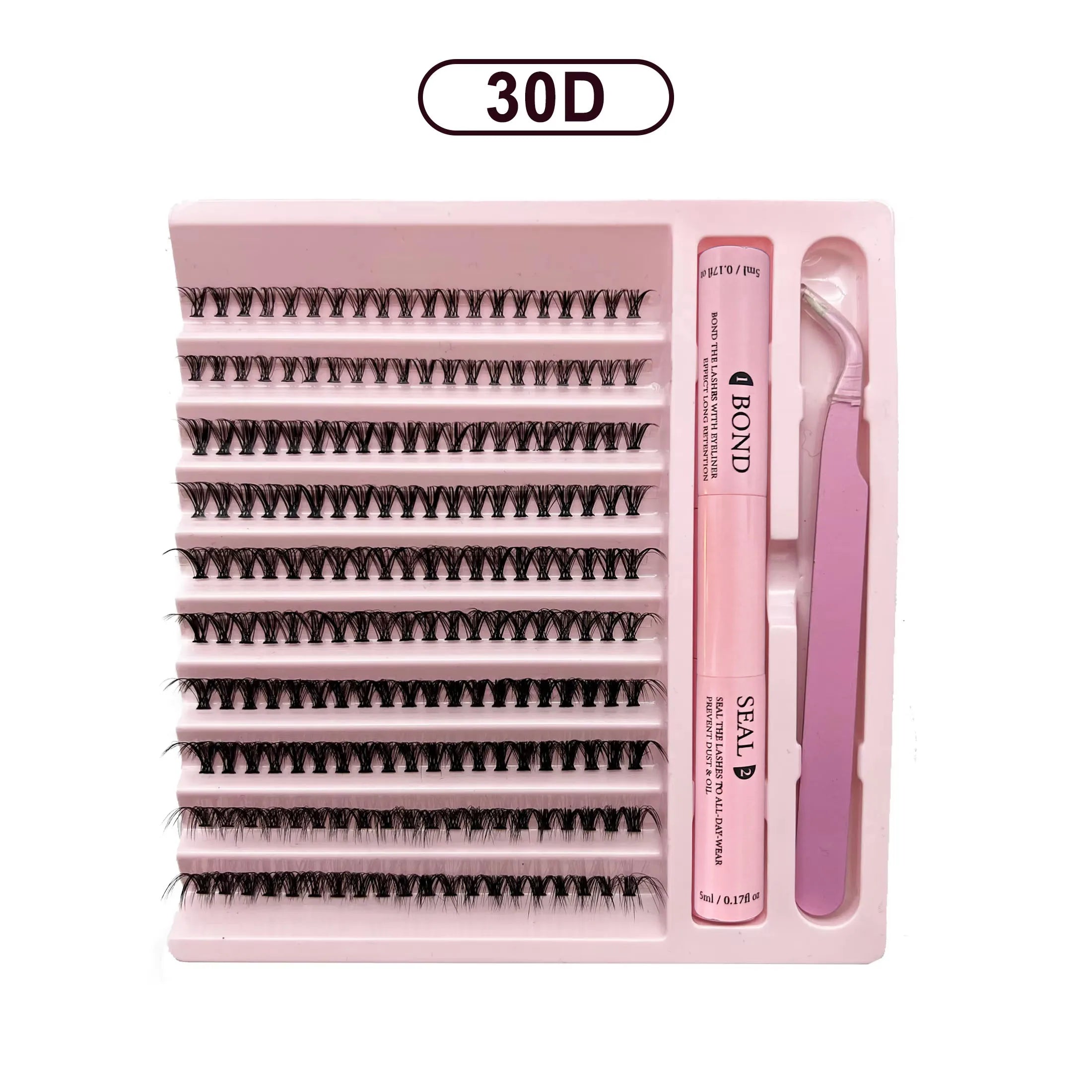 Lashes Clusters Set Extensions Kit Fake eyelashes Mix Lash Clusters with Lash Bond Seal and Lash Applicator Tool Makeup