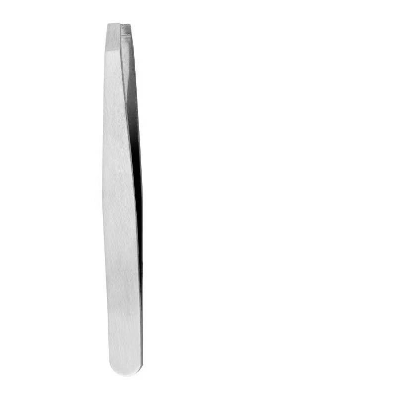 Stainless Steel Black Eyebrow Tweezer with Slant and Flat Point Beauty Tools for Eyelash Tweezer & Ingrown Hair Removal