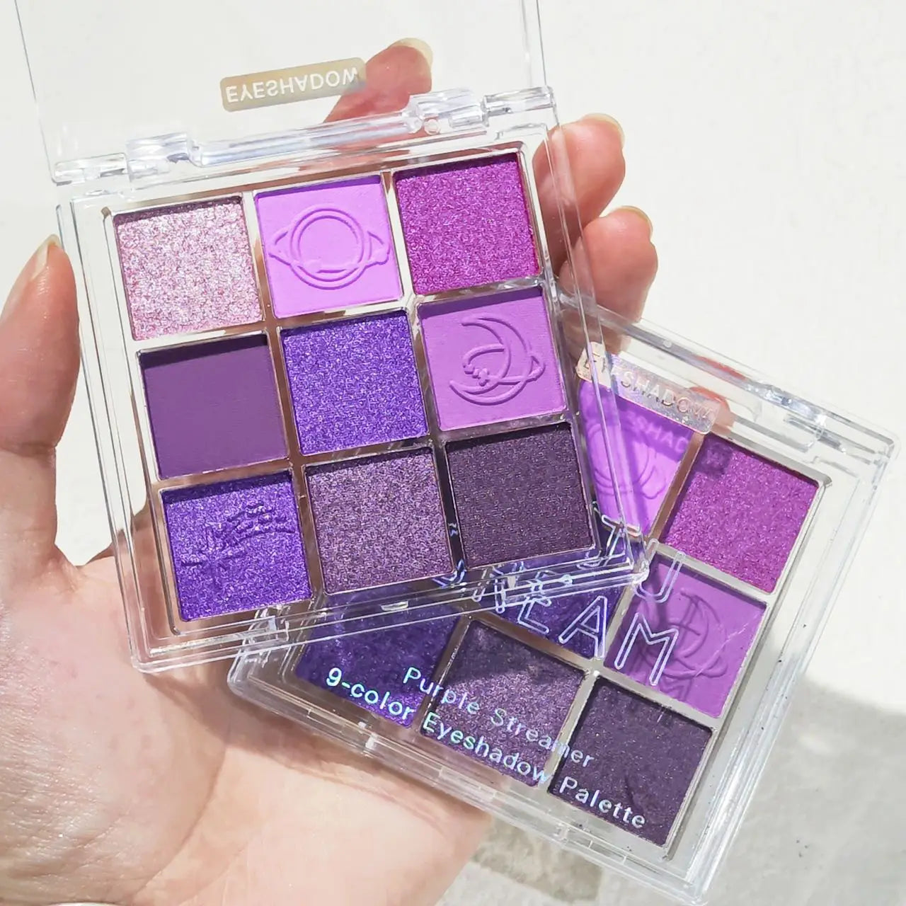 Purple tassel nine-color eyeshadow, smoked violet makeup, pearlescent matte, nine-square grid color eyeshadow palette