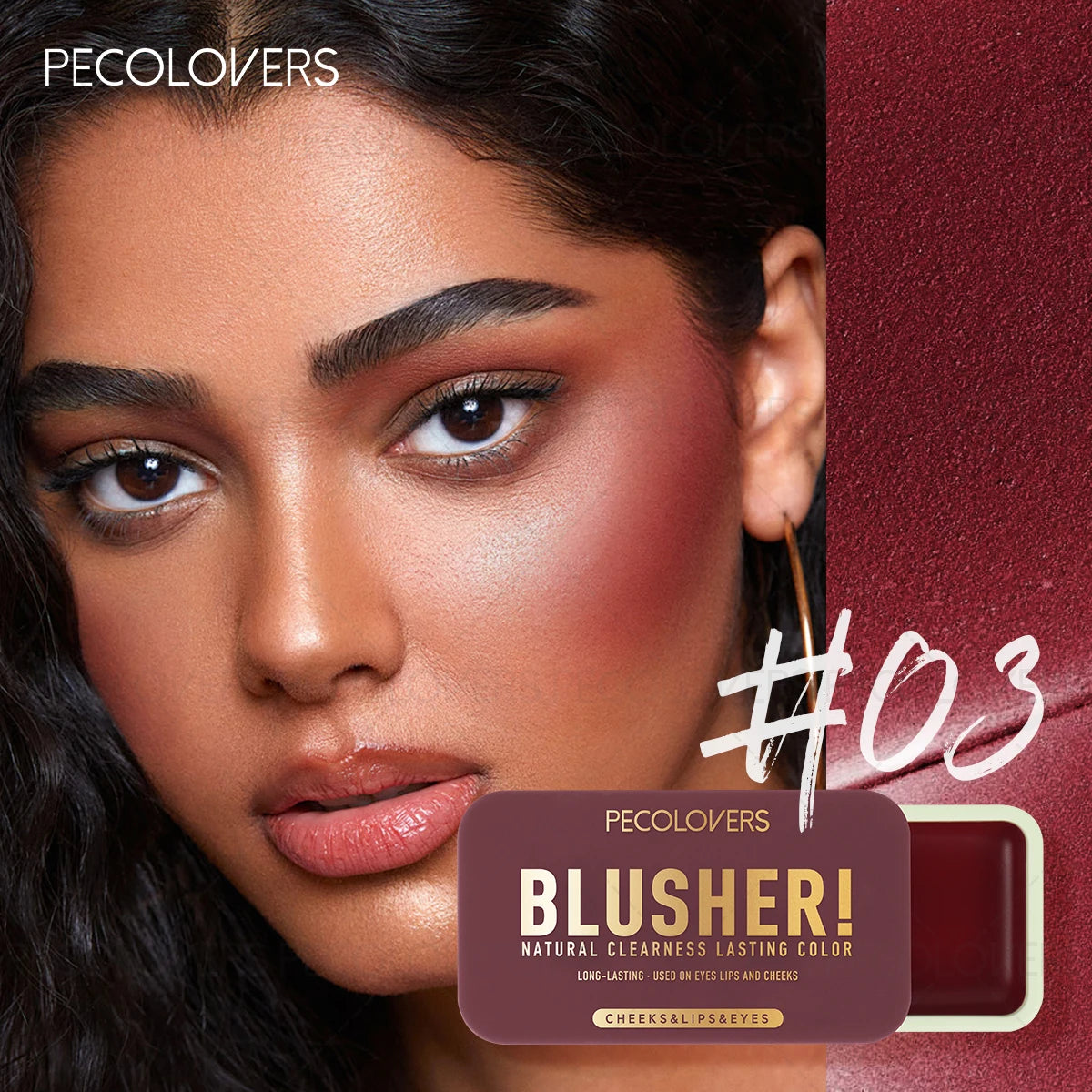 1PC Matte Blush & Lip Gloss - Creamy Mashed Potato Texture, Effortless To Apply, Richly Pigmented, Long-Wearing, Christmas Gift