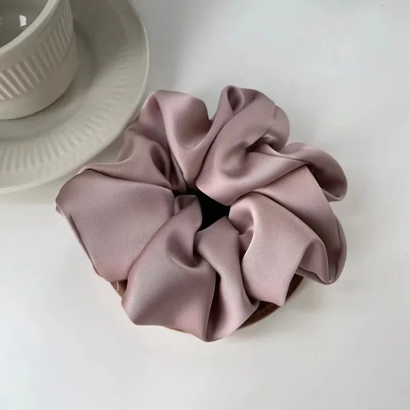 1pcs Women Silk Satin Scrunchies Korean Ladies Girls Elastics Hair Band Ponytail Hold Hair Accessories