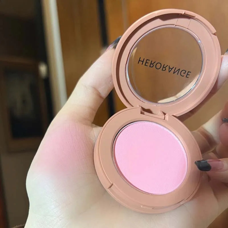 HERORANGE Monokrom Serbuk Blush Waterproof, Long-lasting, Peach-orange Soft Matte Natural Blush Rouge