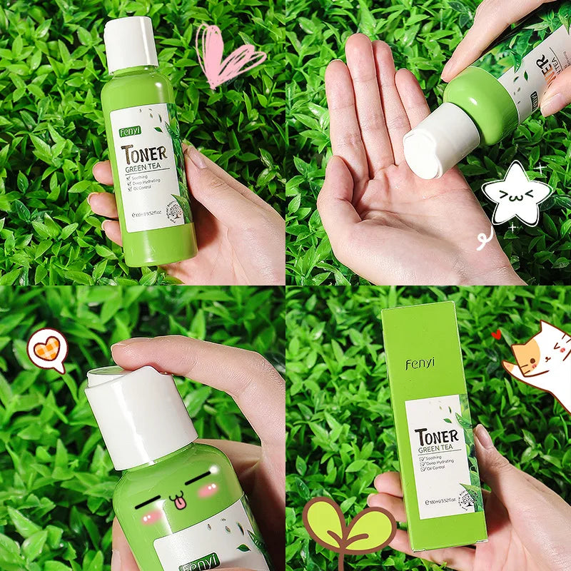 LAIKOU Green Tea Face Tonic Hydration Smooth Facial Toner Oil Control Moisturizing Whitenting Skin Care
