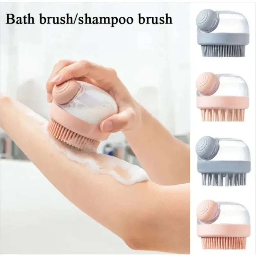 Shampoo Comb Brush Liquid-Infused Hair Brush Head Cleaning Massager Pet Bathing Scalp Massager Multi-functional Body Scrub Brush