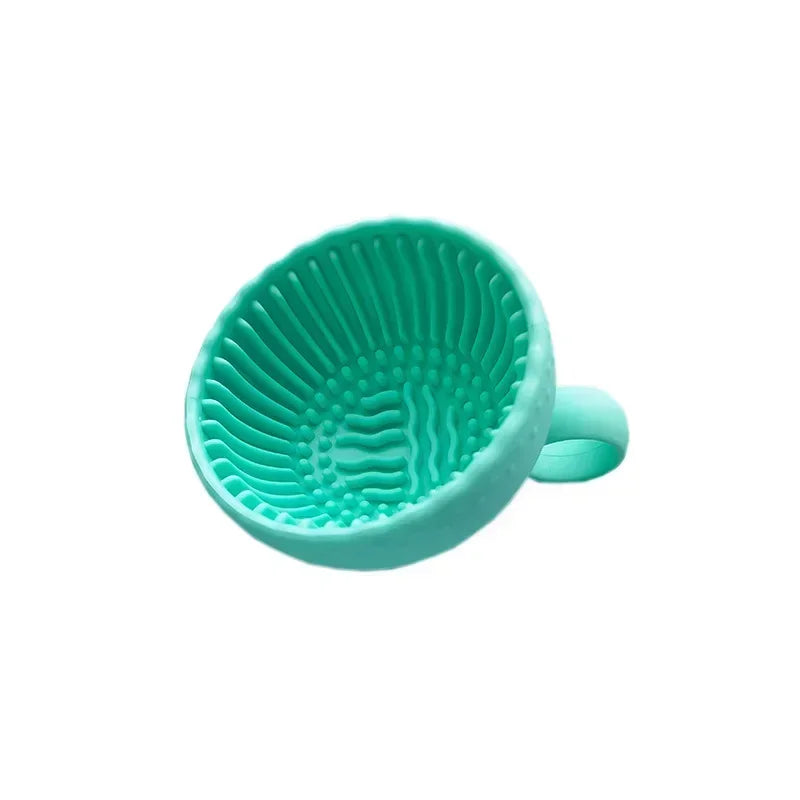 1pc Quick Clean Makeup Brush Cleaner Silicone Scrubber Box Beauty Egg Powder Puff Non-slip Deep Cleaning Bowl Clean Mat Tools
