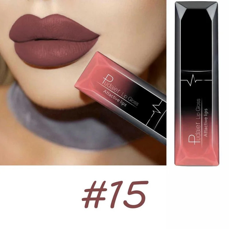 Long Lasting Velvet Matte Liquid Lipstick Waterproof 17 Colors Non Stick Cup Kissproof Lip Tint Gift for Women