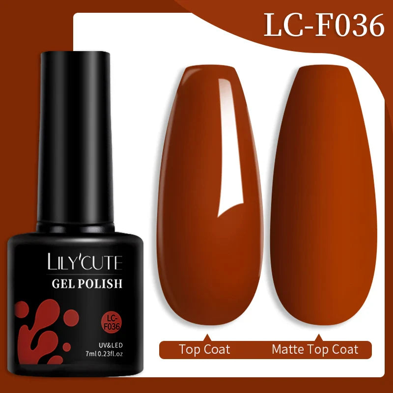 LILYCUTE Fluorescent Nail Gel Polish Orange Red Neon Bright Color Summer Series Soak Off For Manicure Nail Art UV Gel Varnish