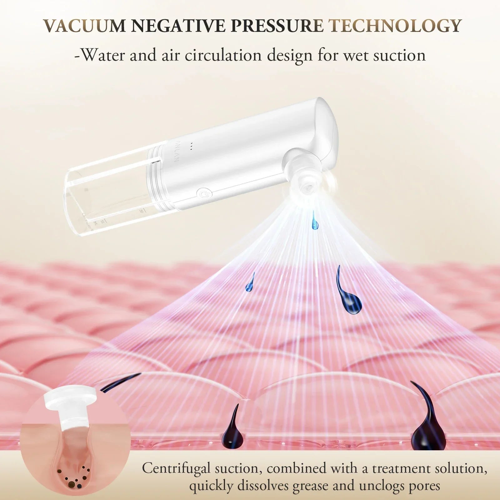 ANLAN Water Blackhead Remover Pore Vacuum Face Cleaner Water Cycle Facial Whitehead Acne Suction Hydro Cleanse Skin Care