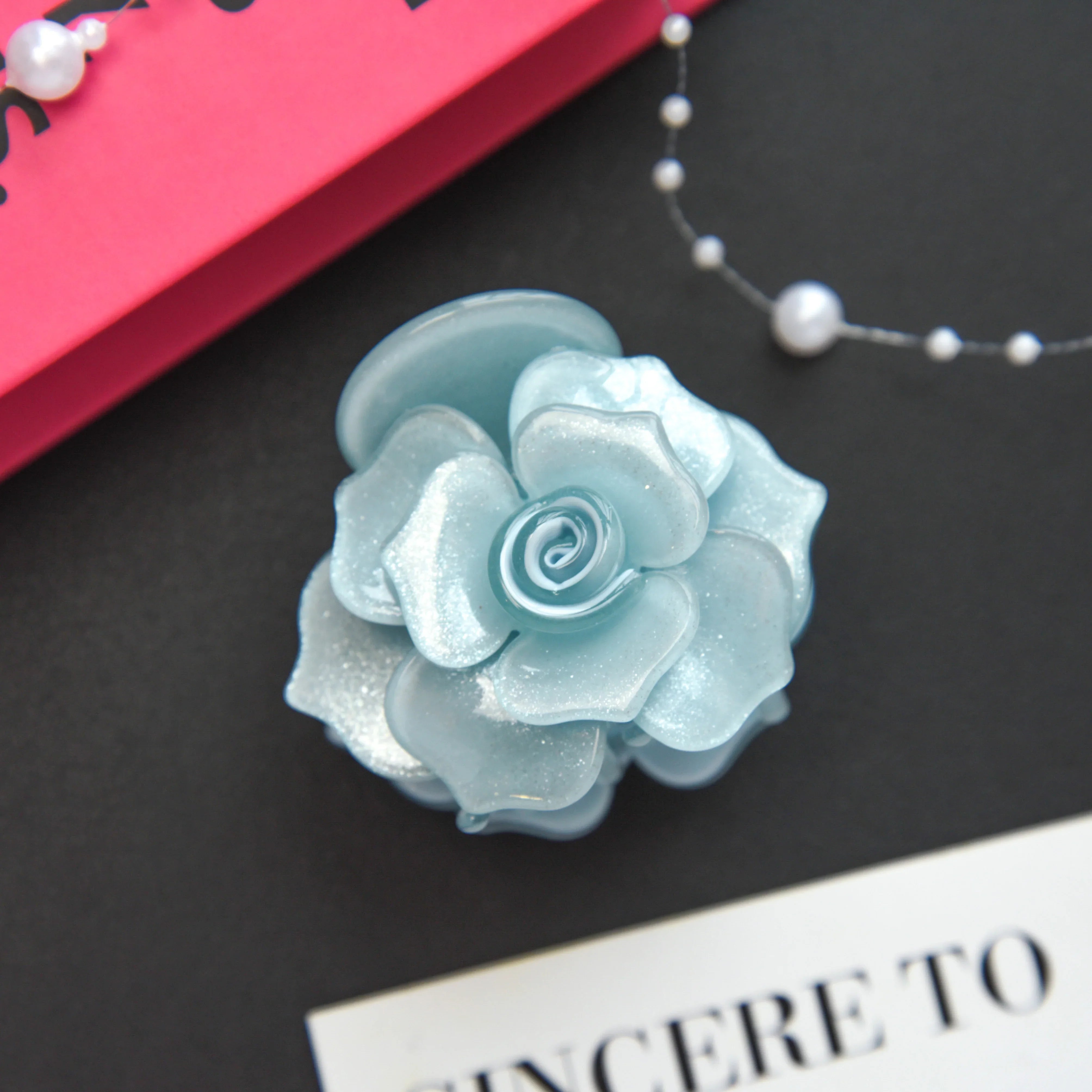 New French Three-dimensional Camellia Hair Claw Acetate Elegant Flower Crab Hair Clips Hair Accessories Headdress for Women Girl