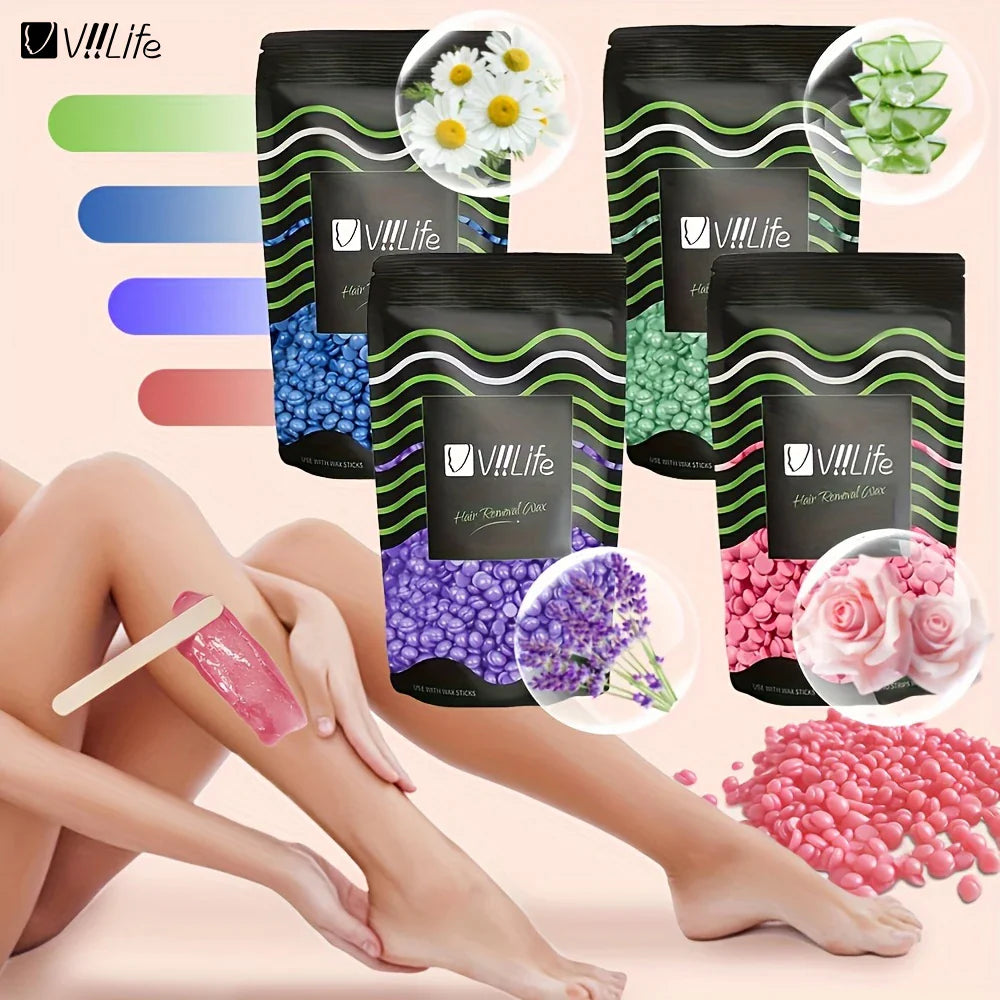 Vilife Hard Wax Beans for Hair Removal - Gentle & Effective Ideal for All Skin Types Perfect for Body Legs  Arms and Underarms