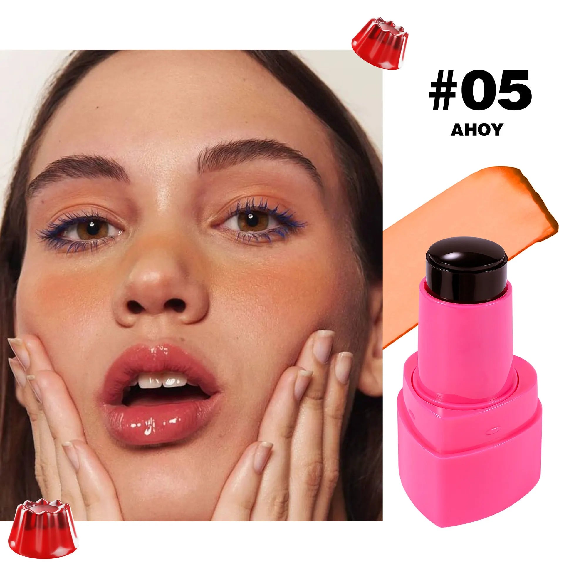 Lip Cheek Jelly Blush Stick Water Tint Lightweight Long Lasting Makeup Blusher Cosmetics Natural Flush Beauty